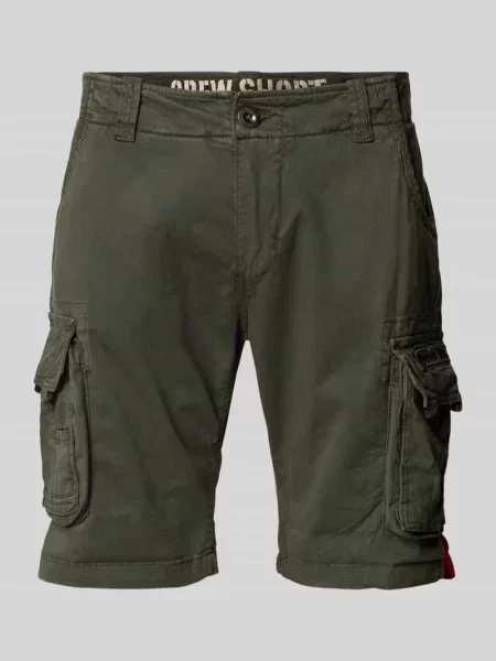 Szorty cargo o kroju regular fit z wyhaftowanym logo model ‘CREW SHORT’ Alpha Industries