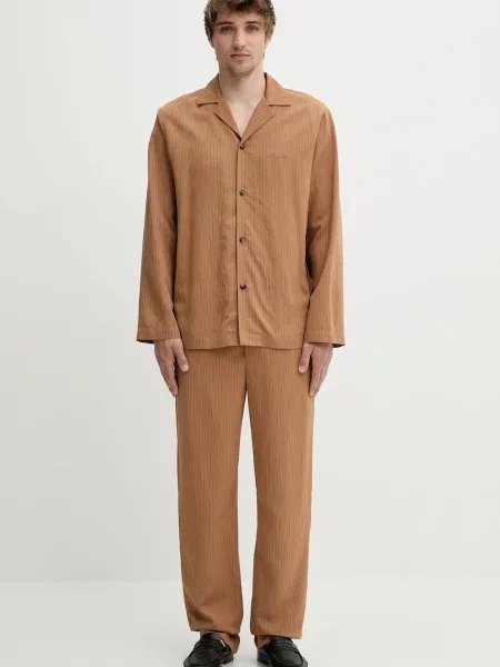 Штани Nanushka DEMIS прямі коричневий