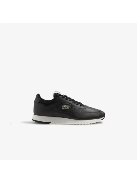 Lacoste Skórzane Buty Sportowe Linetrack czarne