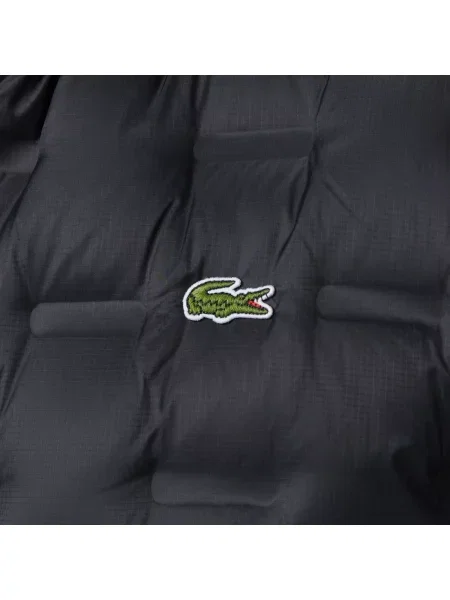 Lacoste Kurtka Z Kapturem Pikowana czarna