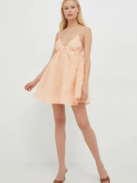 Сукня For Love & Lemons mini розкльошена помаранчевий