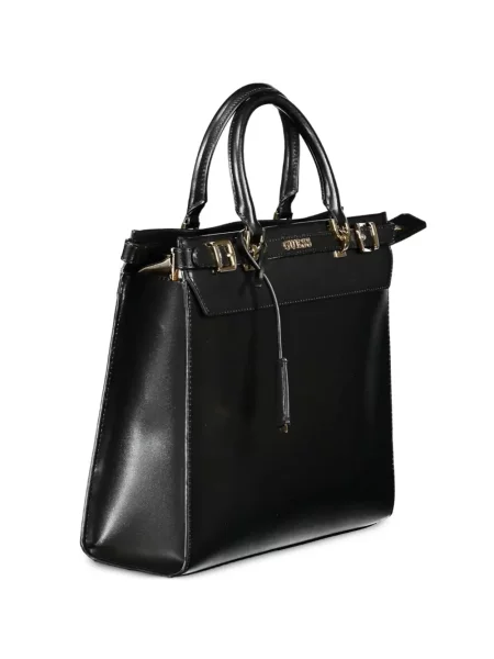 Shopper torbica Guess sa kopčom s autogramom crna