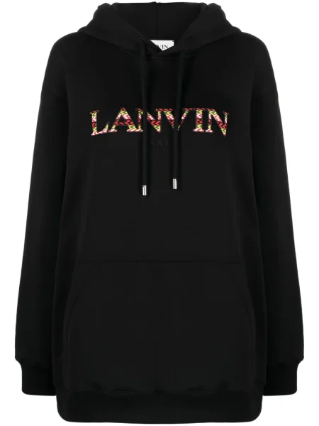 Hanorac cu glugă Lanvin cu broderie negru