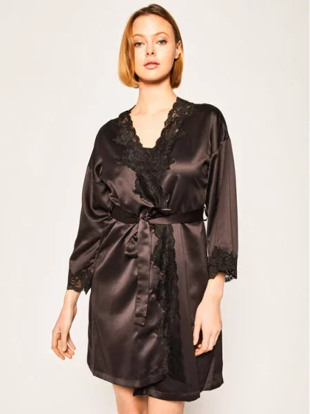 Lauren Ralph Lauren Jutranja halja SIGNATURE SATIN' črna