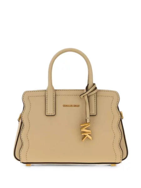 Geantă Michael Michael Kors cu imagine din piele de căprioară negru