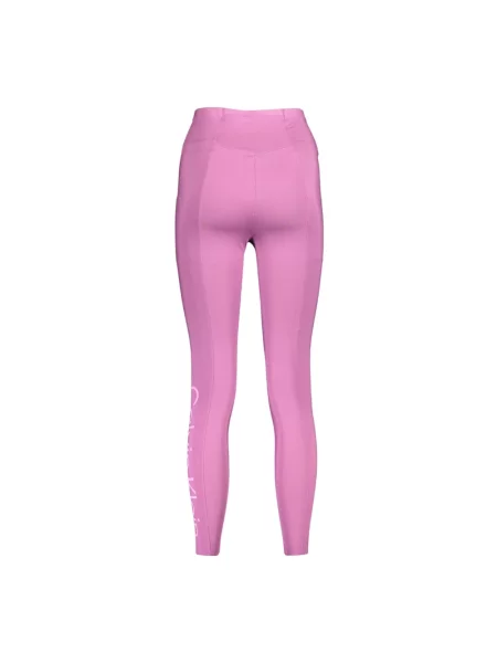 Legginsy Calvin Klein z nadrukiem fioletowe