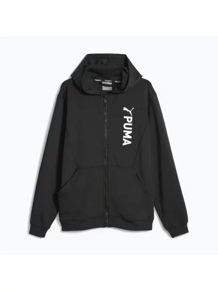 Férfi trekking pulóver PUMA Fit Double Knit FZ Hoodie puma black Fit Double Knit FZ Hoodie fekete