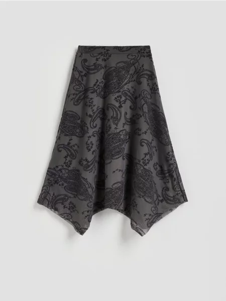 Reserved Fustă asimetrică gri-închis gri