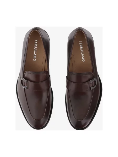Półbuty Ferragamo skórzane brązowe