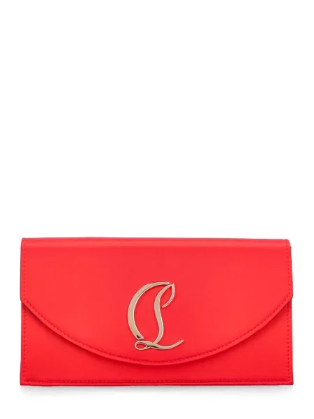 Saténová crossbody kabelka Christian Louboutin červená
