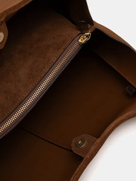 Coach torebka zamszowa Lana brązowy