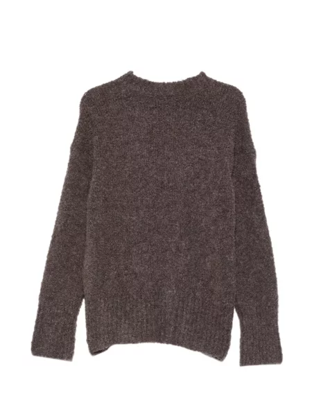 Bouclé pulover Private 0204 cu decolteu rotund maro
