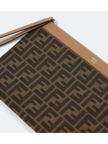 Geantă Fendi din canvas maro