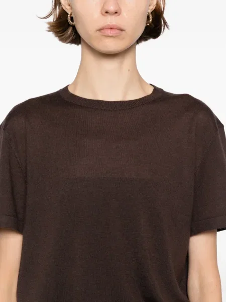 Tricou Co Collection din cașmir maro