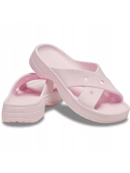 Sandały Crocs Classic Z Paskiem Krzyżowym różowe