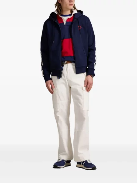 Ленени карирани чорапи Polo Ralph Lauren джобове на гърдите черно