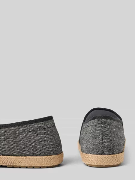 Espadryle z lnu chambray Tommy Hilfiger czarne