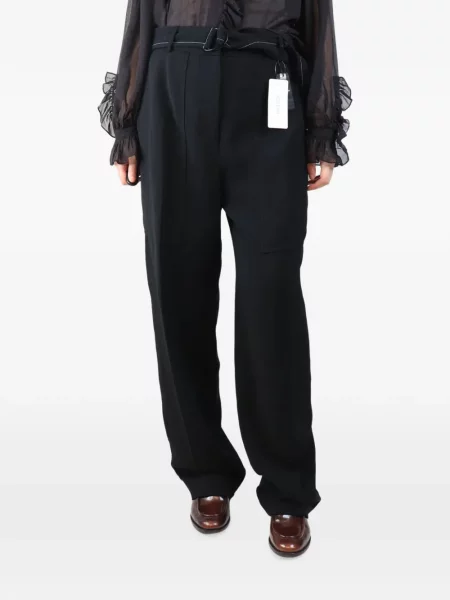 Cu centură pantaloni Joseph din țesătură twill negru