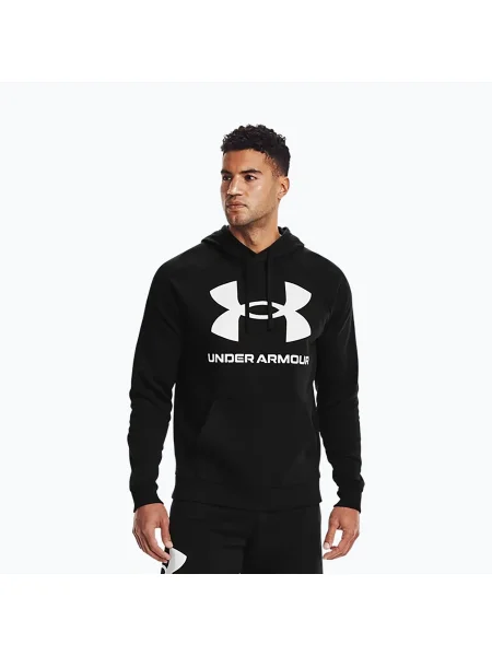 Флийс суичър с качулка Under Armour с качулка черно
