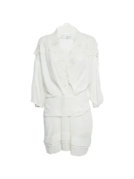 Mała sukienka mini Iro koronkowa garniturowa biała