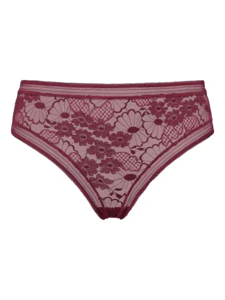 Chiloți tanga Eres cu model floral din dantelă violet
