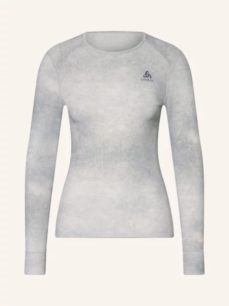 Termo tričko s dlouhým rukávem ODLO Active Warm X Pow Bl Top Crew Neck silver grey šedé