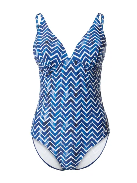 NATURANA Costum de baie întreg albastru / albastru închis alb