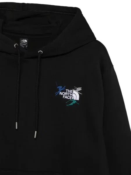 Hoodie The North Face με κέντημα με κορδόνι μαύρο