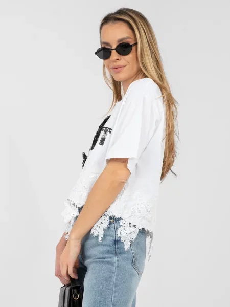 Bluză Factory Price din dantelă alb