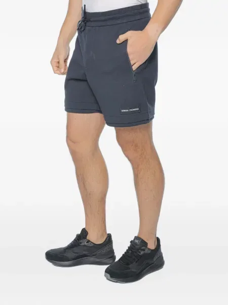 Kratke hlače Armani Exchange s autogramom s vezicama plava