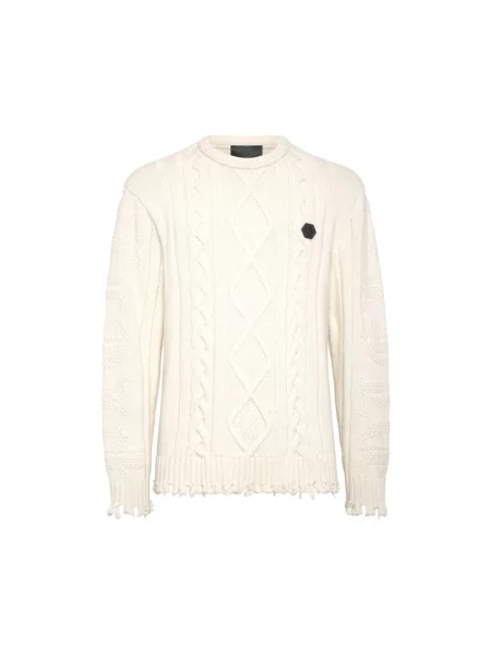 Sweter Philipp Plein wełniany biały