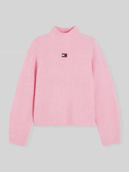 Sweter o kroju relaxed fit z domieszką wełny z alpaki Tommy Jeans różowy