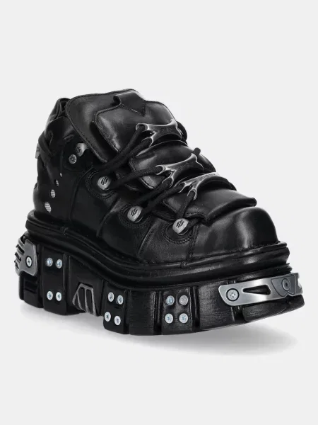 Кожени маратонки New Rock ITALI NEGRO+ NOMADA NEGRO+ TOWER NEGRO черно