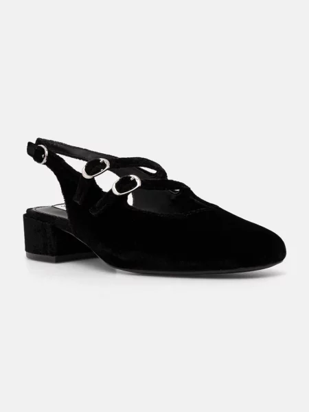 Steve Madden czółenka City View na słupku z odkrytą piętą czarny