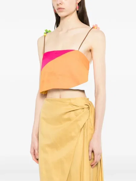 Top Mira Mikati cu model floral cu bretele