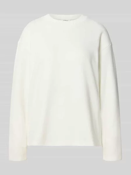 Sweter o kroju regular fit z mieszanki bawełny S.oliver Red Label biały