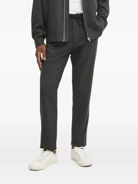 Pantaloni Les Deux cu model herringbone gri