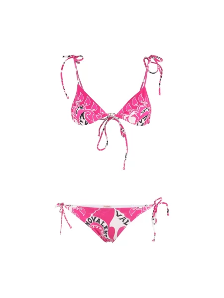 Lniane bikini Valentino Garavani różowe
