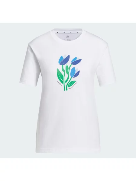KOSZULKA FLORAL BLOOM AT YOUR OWN PACE GRAPHIC biała