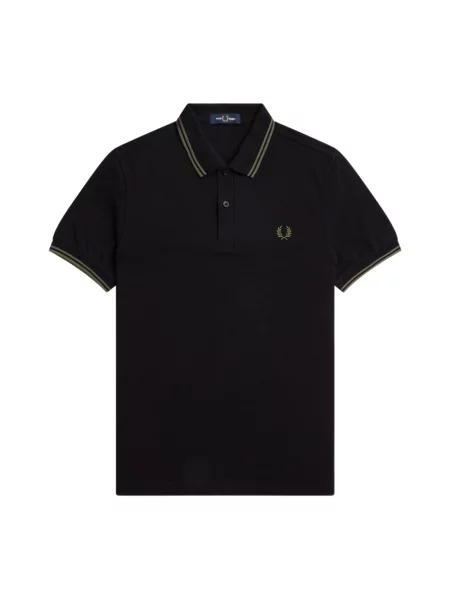 Koszulka polo Fred Perry klasyczna z paskiem czarna