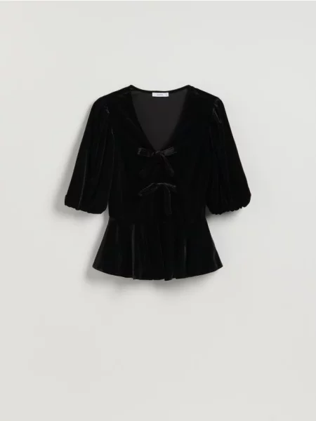 Reserved Велюрова блузка чорний