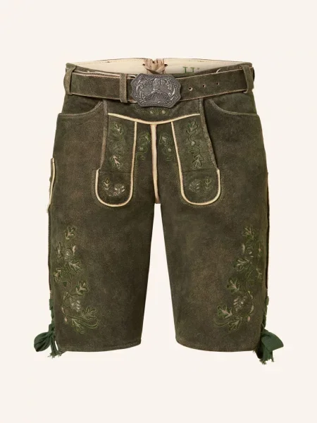 Hirscher Kožené Krojové Kalhoty Bamberg khaki