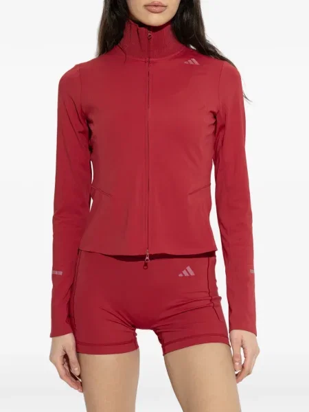 Koszulka Adidas z zamkiem błyskawicznym do połowy bez rękawów skórzana brązowa