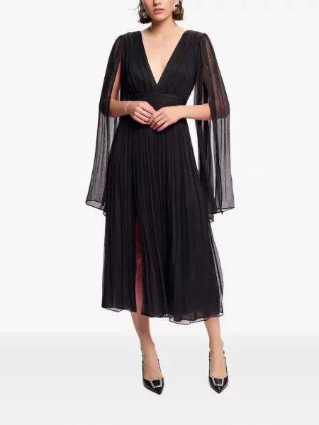 Rochie midi Framboise de mătase negru
