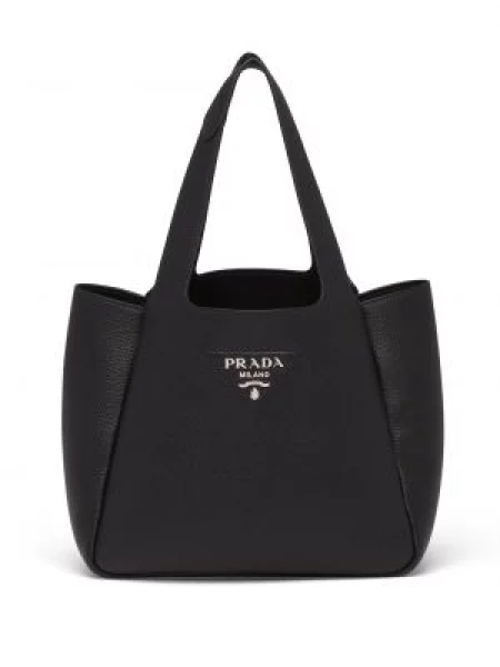 Geantă shopper Prada cu autograf negru
