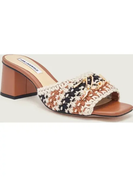 Karl Lagerfeld Șlapi cu gros PLAZA II cu adaos de piele maro