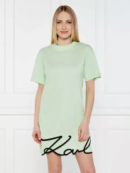 Karl Lagerfeld Rochie KARL SIGNATURE HEM verde