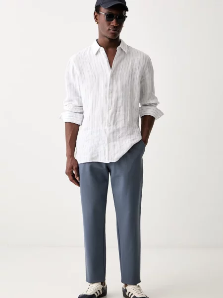Calvin Klein hlače z viskozo modra