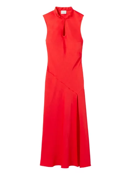 Rochie Claudie Pierlot cu volane de costum roșu