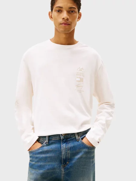 Лонгслив Tommy Jeans белый